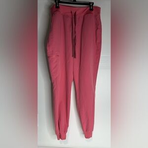 Figs High Waisted Zamora Women's XL Tall Pink Desert   Rose Nursing Scrub.